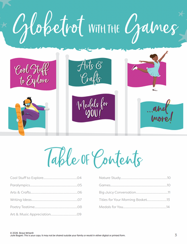 Brave Writer Guide to the Winter Games 2026