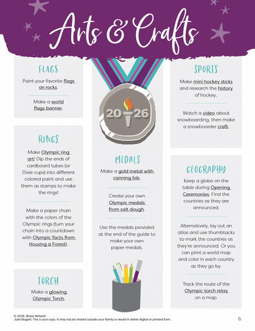 Brave Writer Guide to the Winter Games 2026