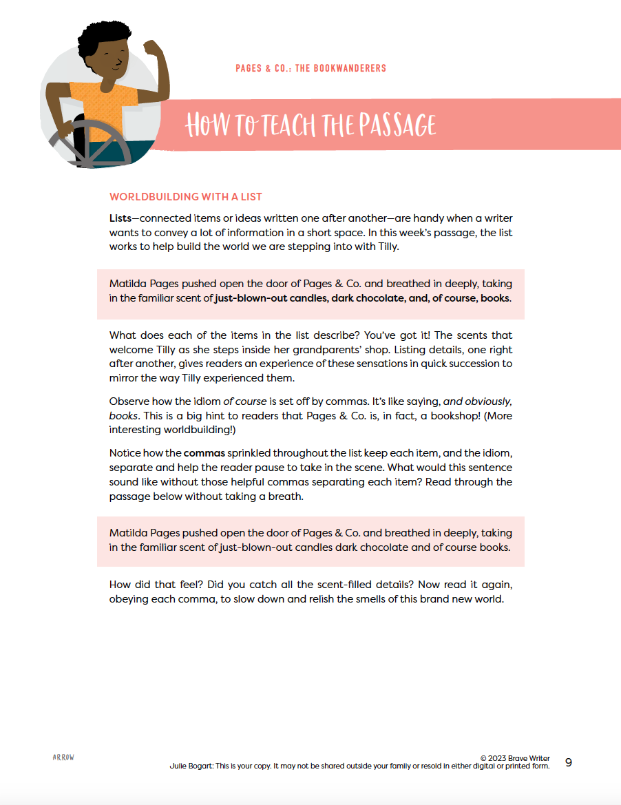 Pages & Co. The Bookwanderers Brave Writer