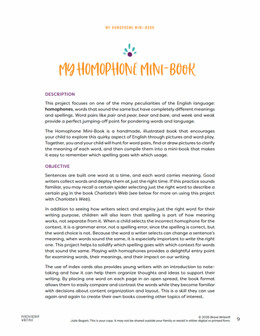 My Homophone Mini-Book