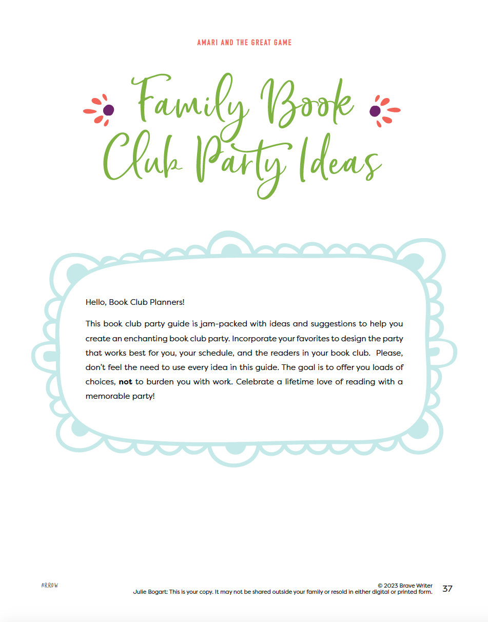 Amari and the Great Game Brave Writer