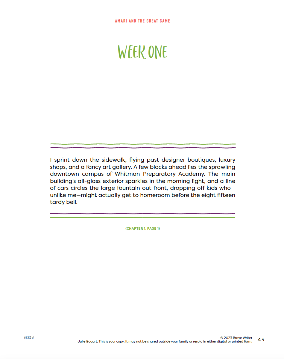 Amari and the Great Game Brave Writer