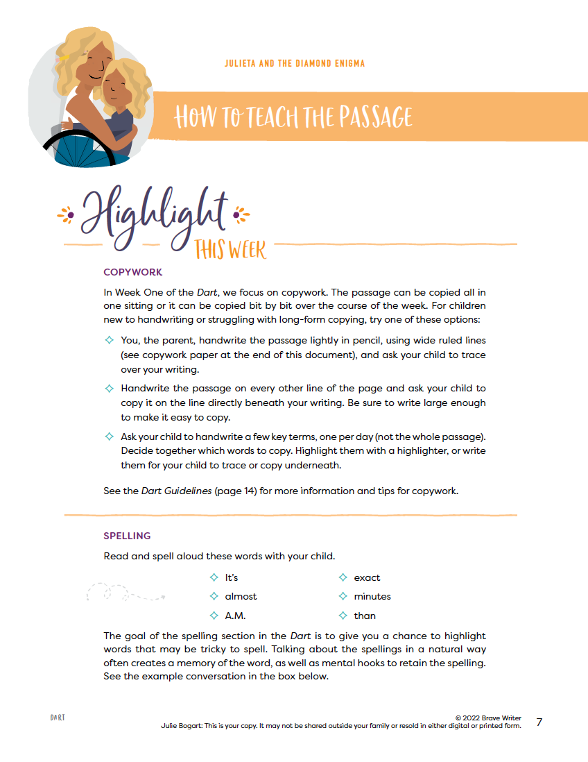 Julieta and the Diamond Enigma Brave Writer